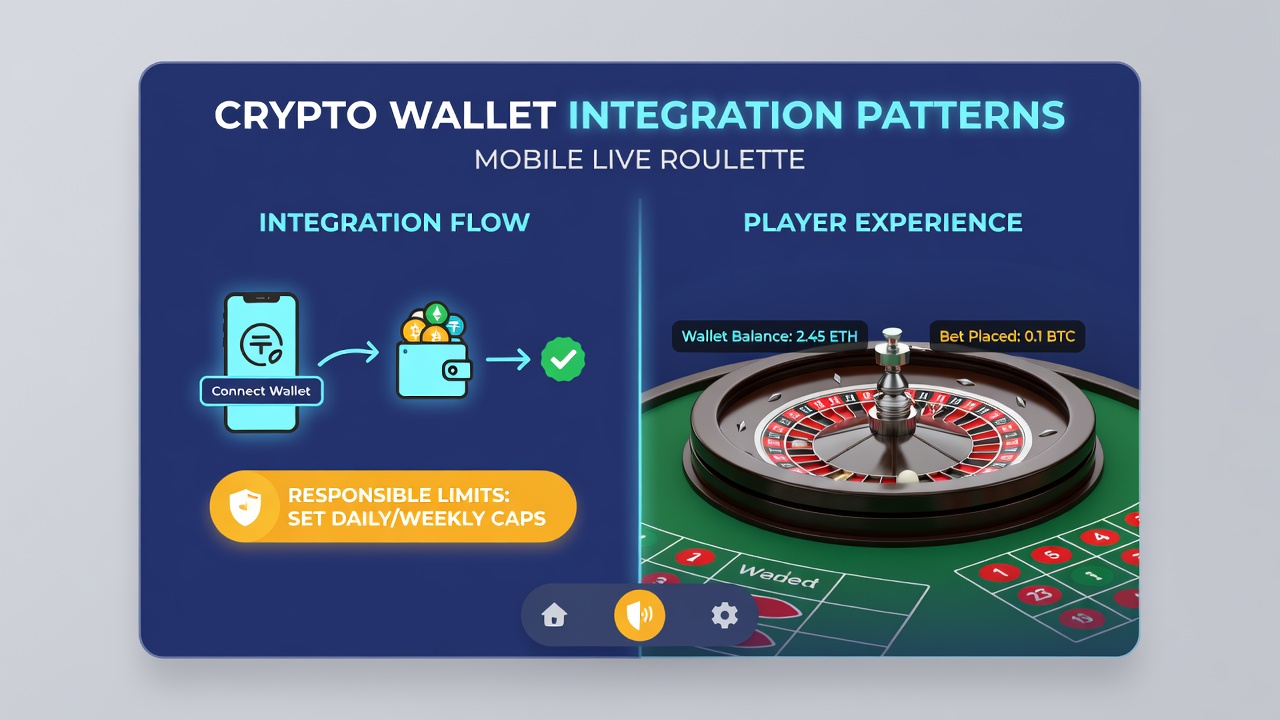Dashboard view of crypto wallet with responsible limits and VIP rewards tracking in a live roulette app