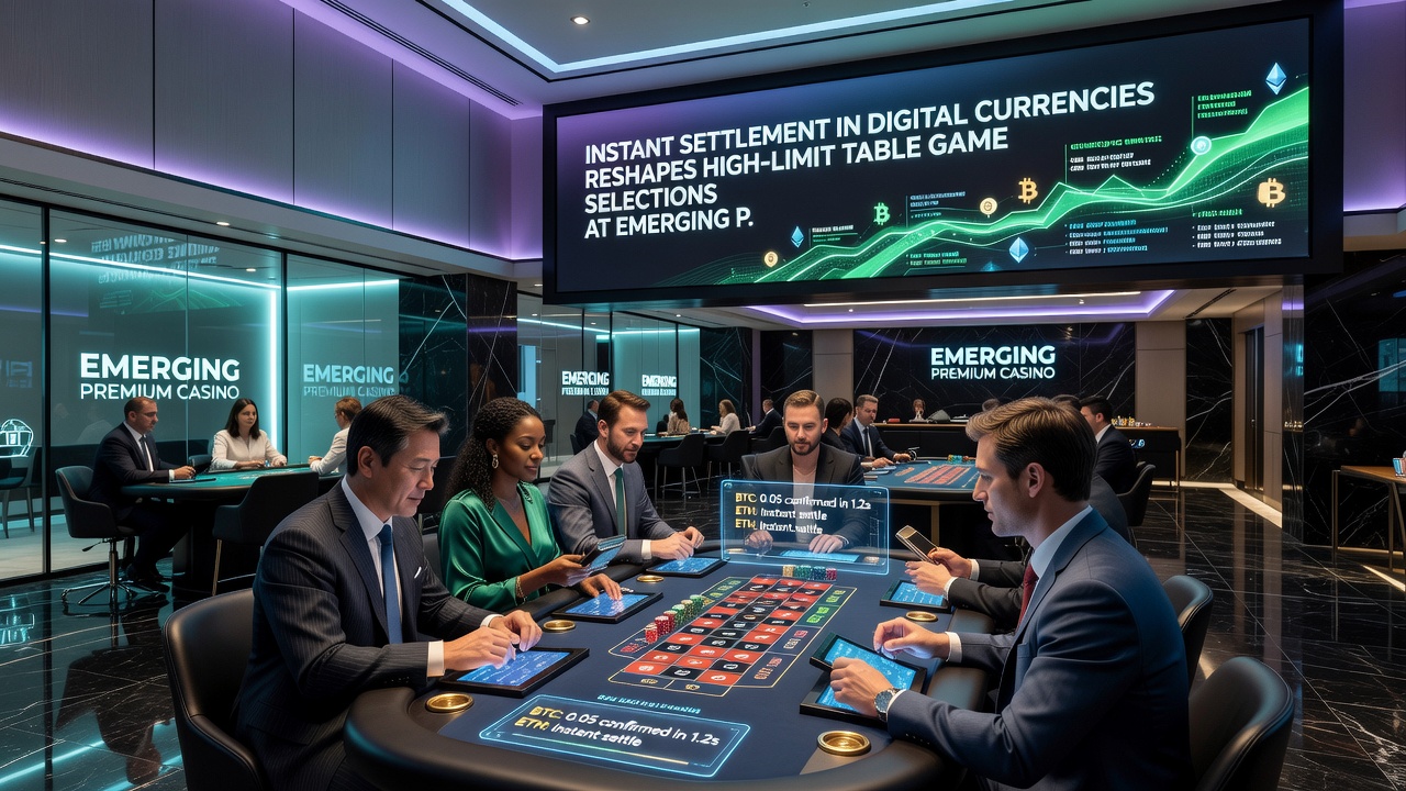 High-limit baccarat table with digital currency payment confirmation overlay